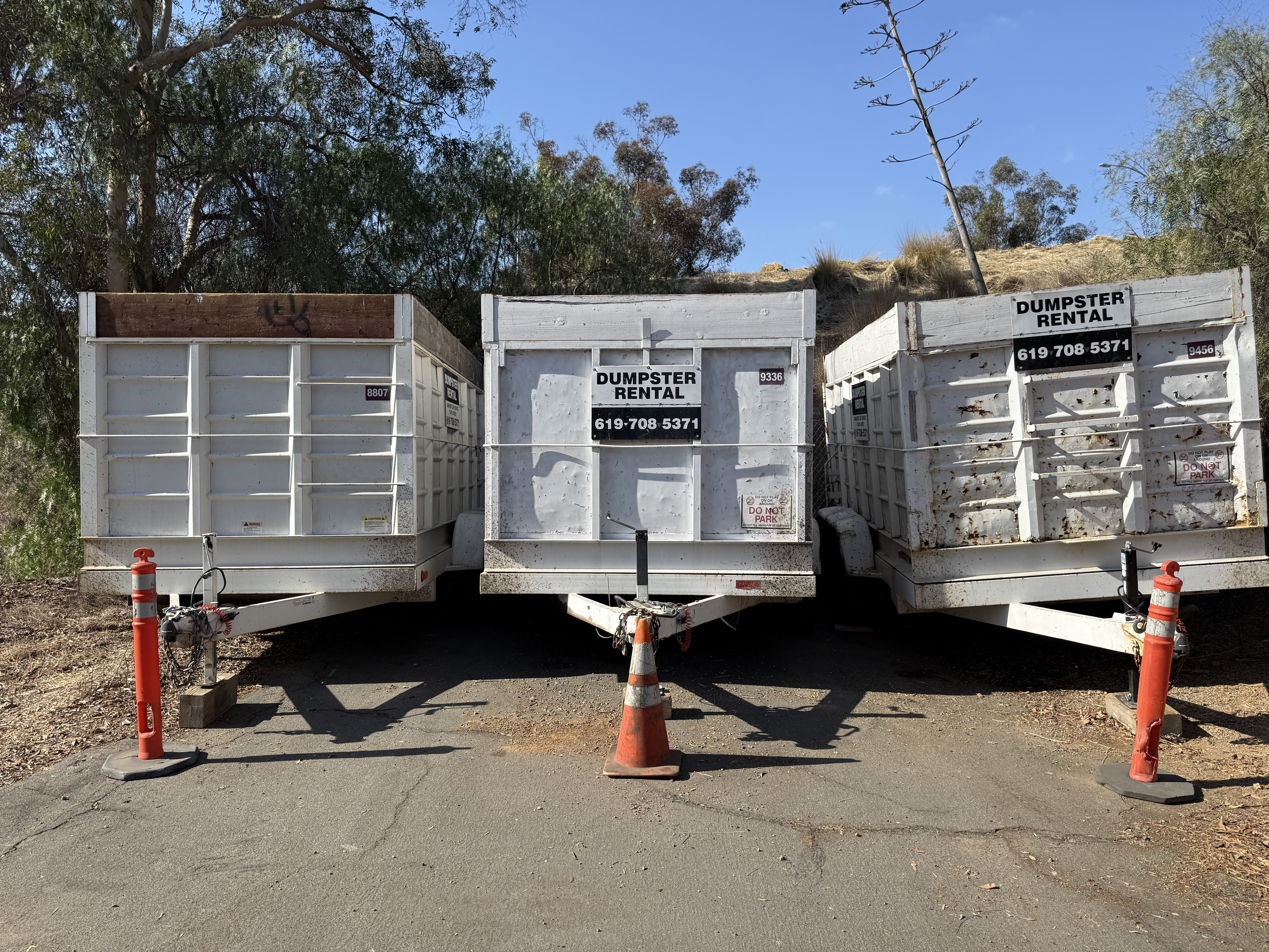 Dump trailer loaded with debris San Diego